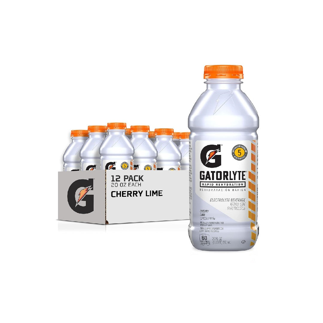 Gatorlyte Rapid Rehydration Electrolyte Drink, Special Blend of 5 Electrolytes, 20 fl oz Bottles (Pack of 12)