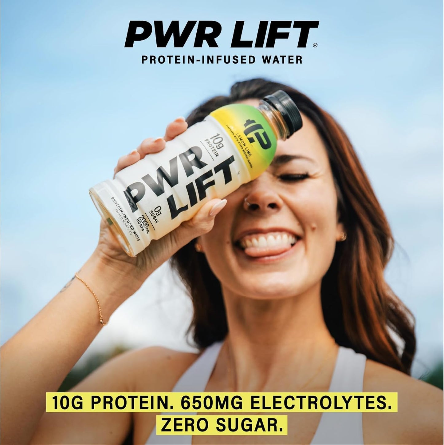 PWR LIFT Whey Protein Water Sports Drink | Post-Workout Energy Drink | 16.9 oz (Pack of 12)