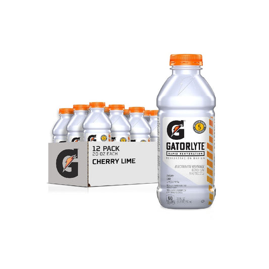 Gatorlyte Rapid Rehydration Electrolyte Drink, Special Blend of 5 Electrolytes, 20 fl oz Bottles (Pack of 12)