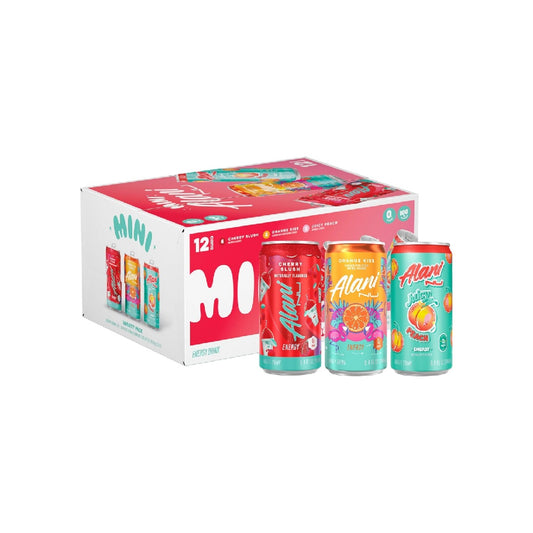 Alani Nu Variety Pack (Cherry Smoothie, Juicy Peach, Orange Kisses), 8 fl oz Cans, 12 Count