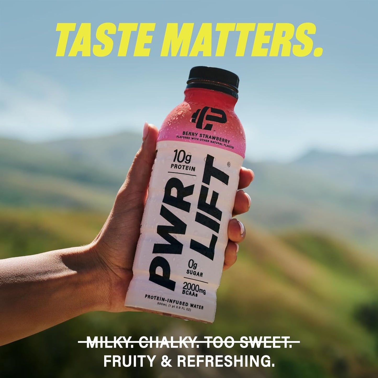 PWR LIFT Whey Protein Water Sports Drink | Post-Workout Energy Drink | 16.9 oz (Pack of 12)