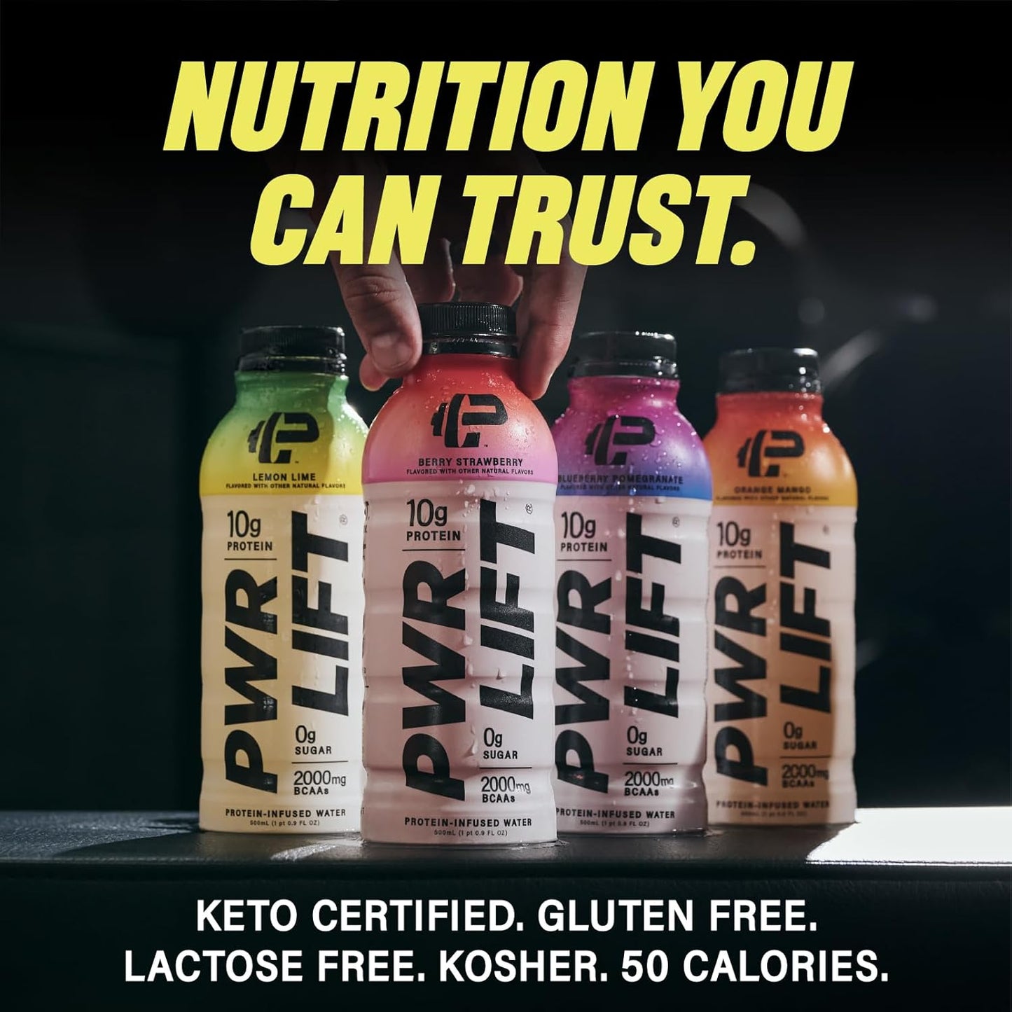 PWR LIFT Whey Protein Water Sports Drink | Post-Workout Energy Drink | 16.9 oz (Pack of 12)