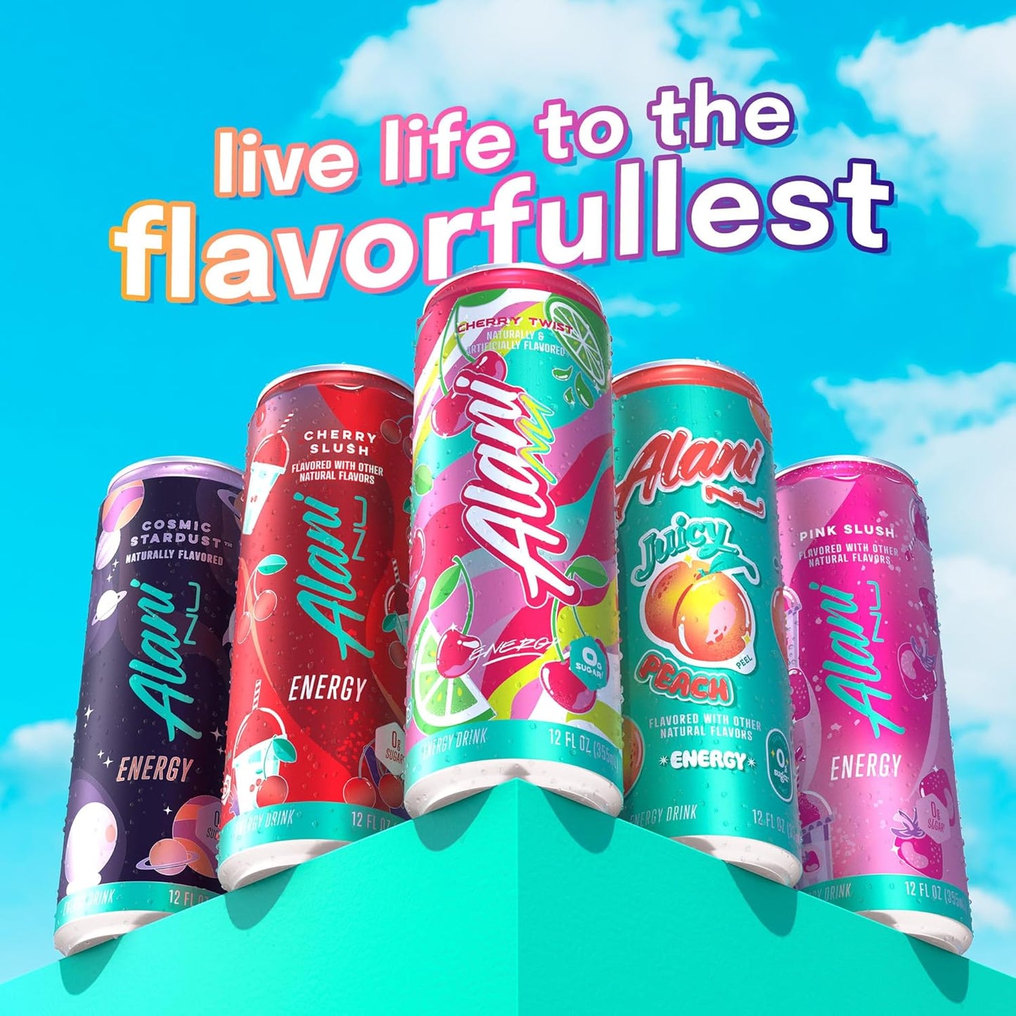 Alani Nu Variety Pack (Cherry Smoothie, Juicy Peach, Orange Kisses), 8 fl oz Cans, 12 Count
