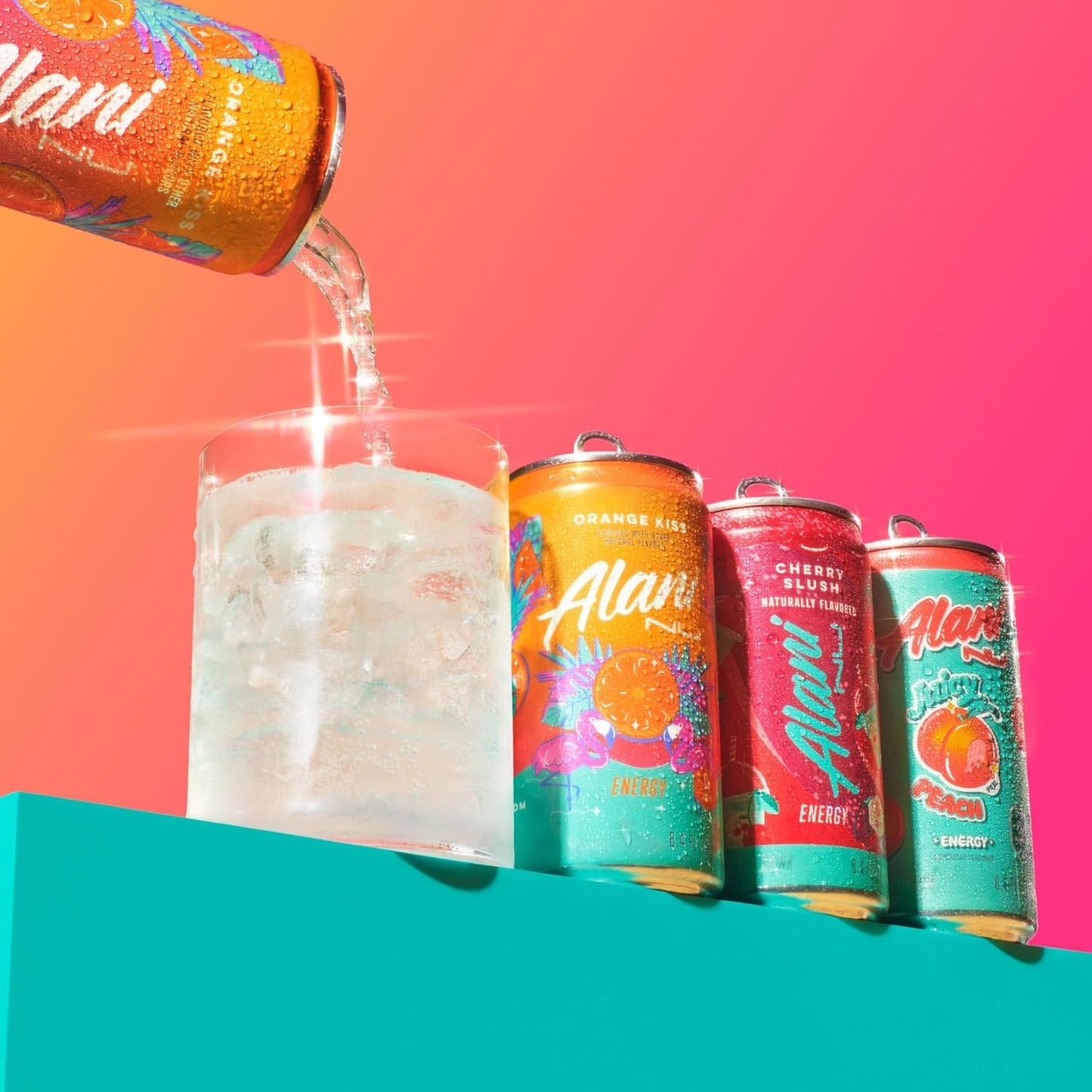 Alani Nu Variety Pack (Cherry Smoothie, Juicy Peach, Orange Kisses), 8 fl oz Cans, 12 Count