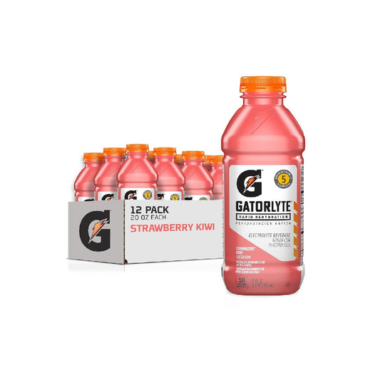 Gatorlyte Rapid Rehydration Electrolyte Drink, Special Blend of 5 Electrolytes, 20 fl oz Bottles (Pack of 12)