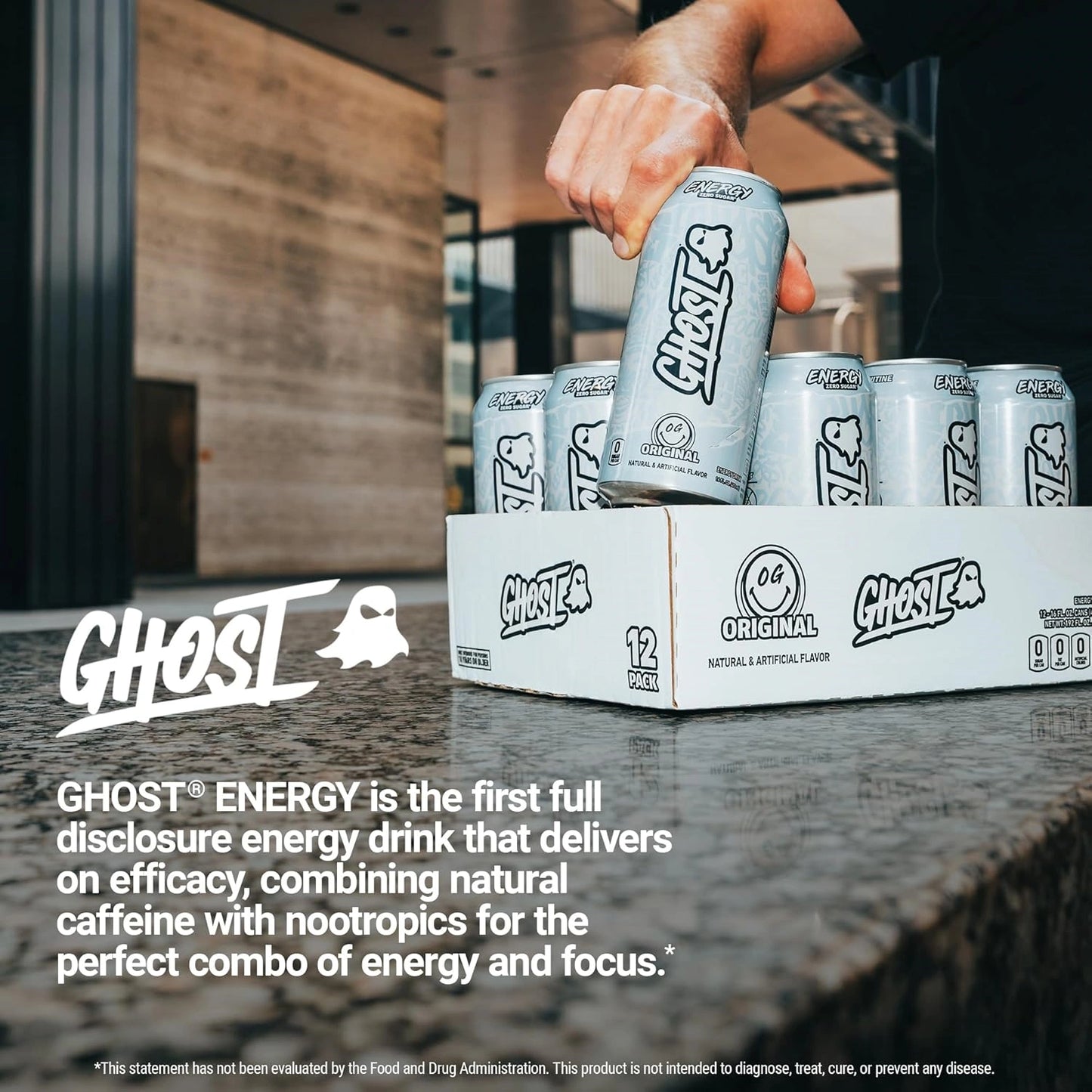 GHOST Energy Drink - 12 Pack, 16 oz - Energy & Focus - 200 mg Natural Caffeine, L-Carnitine & Taurine